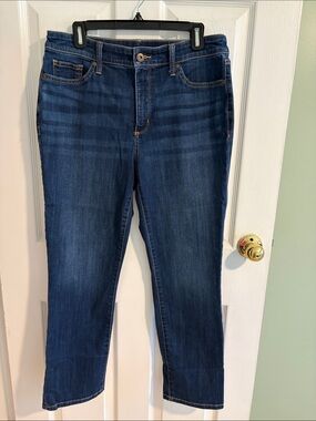 St. John's Bay Dark Blue Ankle Crop Stretch Jeans, 28” inseam